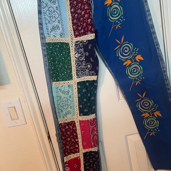 Vintage Colorful Levi’s 501 Patchwork Straight Leg Jeans - Picture 3 of 7